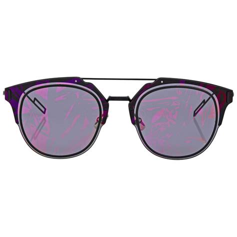 Dior Composit Grey with Violet Flash MIrror Pattern Round 